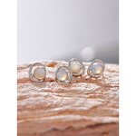 Natural Stone Stud Earrings Manufacturer - JINYOU 097 Fashion CZ Geometric S925