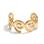 Ocean Style Cuff Bracelet Supplier - JINYOU 5334 Smooth 18k Gold Plated PVD