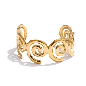 Ocean Style Cuff Bracelet Supplier - JINYOU 5334 Smooth 18k Gold Plated PVD
