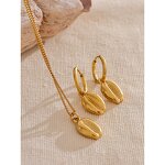 Metal Shell Hoop Set Supplier - JINYOU 875 Stainless Steel 18k Gold Color