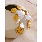 Gold PVD Earrings Manufacturer - JINYOU 3194 Stainless Steel Artificial Pearls