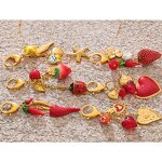 Car Key Chains Supplier - JINYOU 4091 Hot Style Red Enamel Fruit Flower