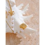 Shell Starfish Necklace Manufacturer - JINYOU 4209 Stainless Steel Golden Pendant