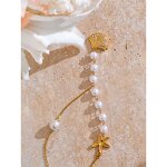Shell Starfish Necklace Manufacturer - JINYOU 4209 Stainless Steel Golden Pendant