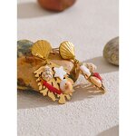 Natural Shell Pendant Earrings Supplier - JINYOU 5131 New Arrival Waterproof PVD