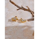 Cubic Zirconia DIY Supplier - JINYOU 0094 Trendy Stainless Steel Heart Love