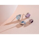 Sterling Silver Earrings Supplier - JINYOU 095 Exquisite Natural Stone Aquamarine