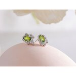 Green Cubic Zirconia Earrings Supplier - JINYOU New Sterling Silver Geometric