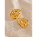 Artificial Pearls Stud Earrings Supplier - JINYOU 167 Trendy Metal Shell Golden