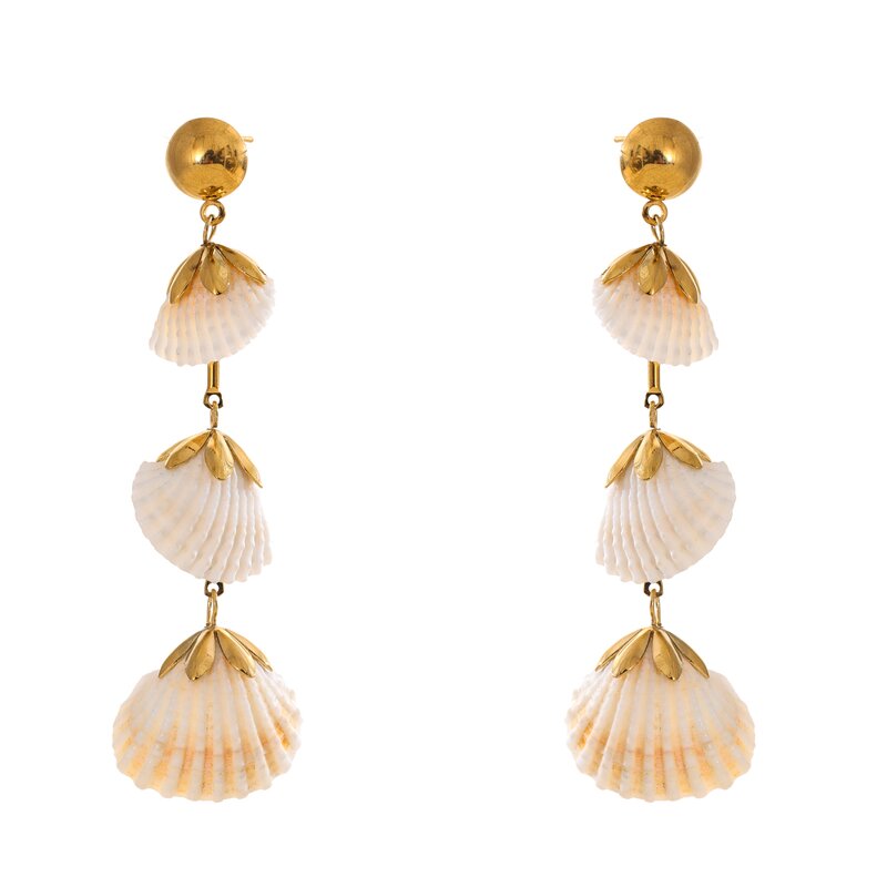 Natural Shell Drop Earrings Supplier - JINYOU 5166 New Arrivals Stainless Steel