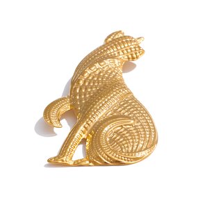 Leopard Shape Brooch Manufacturer - JINYOU 4533 New Design Metal PVD Stainless