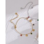 Shell Anklet Manufacturer - JINYOU 2152 Colorful Shiny Cubic Zirconia
