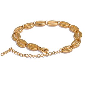 Metal Shell Bracelet Supplier - JINYOU 4287 Stainless Steel Gold Color 18K