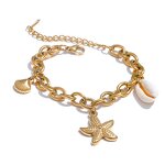 Metal Chain Bracelet Supplier - JINYOU 4282 Stainless Steel 18K Gold PVD