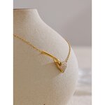 Zircon Heart Necklace Supplier - JINYOU 5187 New Arrival PVD Stainless Steel