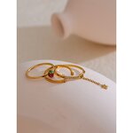 Zircon Open Ring Supplier - JINYOU 4783 New Design Stainless Steel PVD