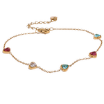 White Heart Anklet Manufacturer - JINYOU 1731 Colorful Cubic Zirconia Chain