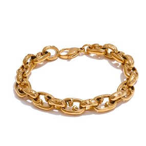 Cuban Chain Bracelet Supplier - JINYOU 5425 New Arrival 22cm Stainless Steel