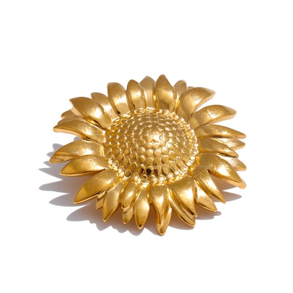 Sunflower Brooch Supplier - JINYOU 4989 New Arrival Metal PVD Waterproof