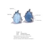 Sterling Silver Earrings Supplier - JINYOU 095 Exquisite Natural Stone Aquamarine