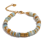 Natural Stone Bracelet Supplier - JINYOU 4037 Ethnic Style Colorful 18k Gold
