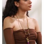 Resin Pendant Necklace Supplier - JINYOU 2776 New Arrivals Purple Ivory