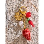 Car Key Chains Supplier - JINYOU 4091 Hot Style Red Enamel Fruit Flower