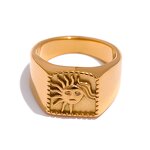 Square Sun Ring Manufacturer - JINYOU 2208 Personalised Statement 18K Gold