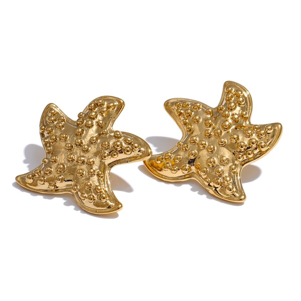 Metal Starfish Stud Earrings Manufacturer - JINYOU 4462 New Waterproof Stainless