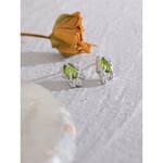 Green Cubic Zirconia Earrings Supplier - JINYOU New Sterling Silver Geometric