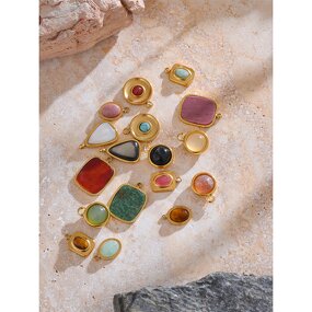 Natural Stone Pendant Supplier - JINYOU 0038 Exquisite Stainless Steel Square