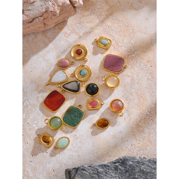 Natural Stone Pendant Supplier - JINYOU 0038 Exquisite Stainless Steel Square