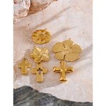 Flower Cross Pendant Manufacturer - JINYOU 0032 Stainless Steel DIY Making