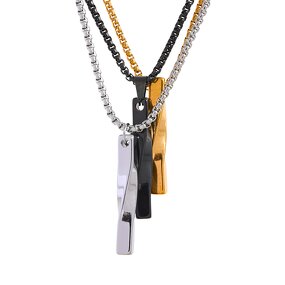 Geometric Pendant Necklace Supplier - JINYOU 5024 Men Basic Simple Stainless