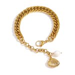 Beach Shell Bracelet Manufacturer - JINYOU 2153 Natural Pearl 18K Gold