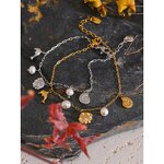 Shell Conch Bracelet Manufacturer - JINYOU 5529 Natural Pearl Metal Pendant