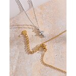 Zircon Cross Necklace Supplier - JINYOU 4364 Luxury Shiny PVD Stainless Steel