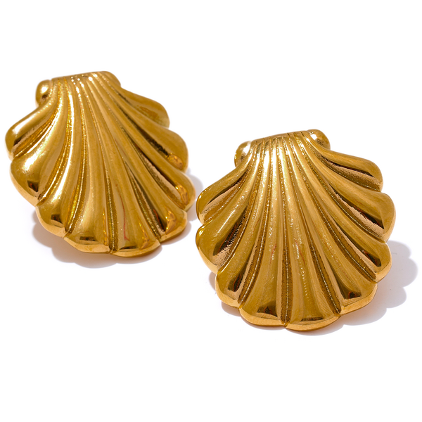 Metal Shell Stud Earrings Supplier - JINYOU 3263 Fashion 18k Gold Color