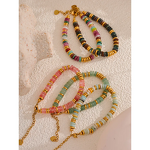Natural Stone Bracelet Supplier - JINYOU 4037 Ethnic Style Colorful 18k Gold