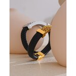 Wide Leather Bracelet Manufacturer - JINYOU 5456 New Arrival 70mm PVD Stainless