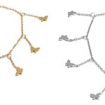 Butterfly Chain Anklet Manufacturer - JINYOU 708 Trendy Stainless Steel Drop