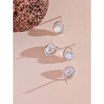 Natural Stone Stud Earrings Manufacturer - JINYOU 097 Fashion CZ Geometric S925