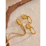 Metal Shell Hoop Set Supplier - JINYOU 875 Stainless Steel 18k Gold Color