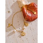 Shell Conch Bracelet Manufacturer - JINYOU 5529 Natural Pearl Metal Pendant