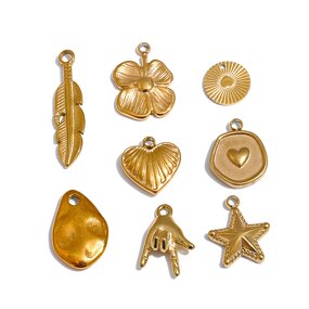 Heart Star Pendant Manufacturer - JINYOU 0017 Stainless Steel Feather DIY