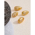 Copper Earrings Supplier - JINYOU 3557 3559 Water Drop Stud 18k Gold