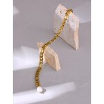 Pearl Chain Anklet Supplier - JINYOU 543 Natural 18k Gold Plated Stainless