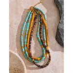 Stone Beads Necklace Manufacturer - JINYOU 4268 Trendy Colorful Waterproof