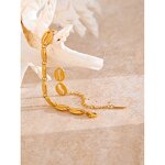 Metal Shell Bracelet Supplier - JINYOU 4287 Stainless Steel Gold Color 18K