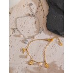 Shell Conch Bracelet Manufacturer - JINYOU 5529 Natural Pearl Metal Pendant